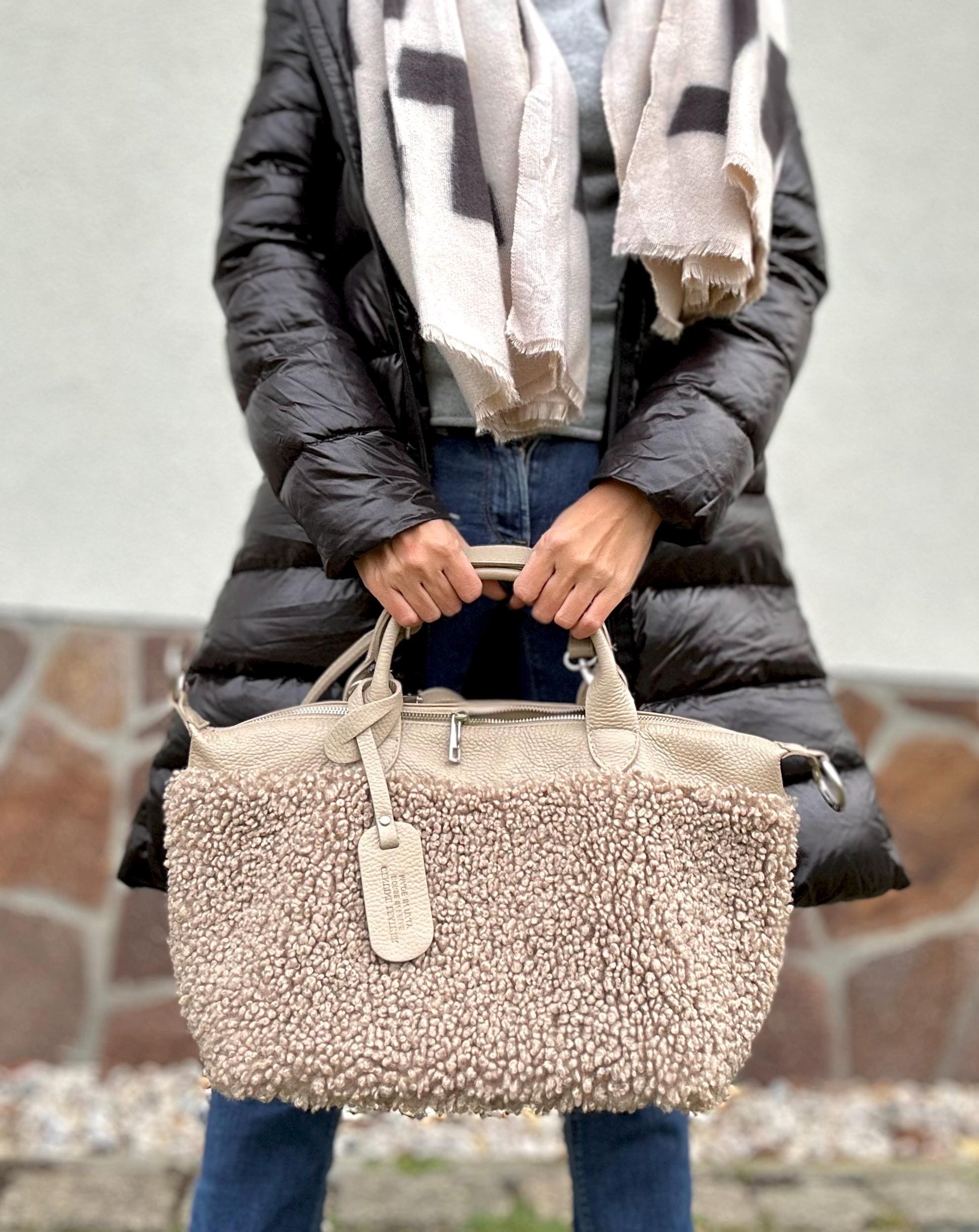 Flauschige Handtasche Rosa PlÃ¼sch Handtasche Teddy Fleece Bag