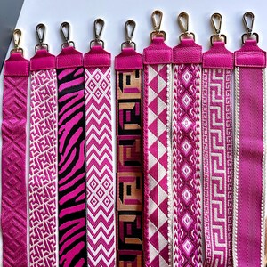 Taschengurte Schultergurt Schulterriemen Breiter Tragegurt Kameratasche Gemusterter Glitzer Pink Gold- Silber Hardware Geschenke für Sie