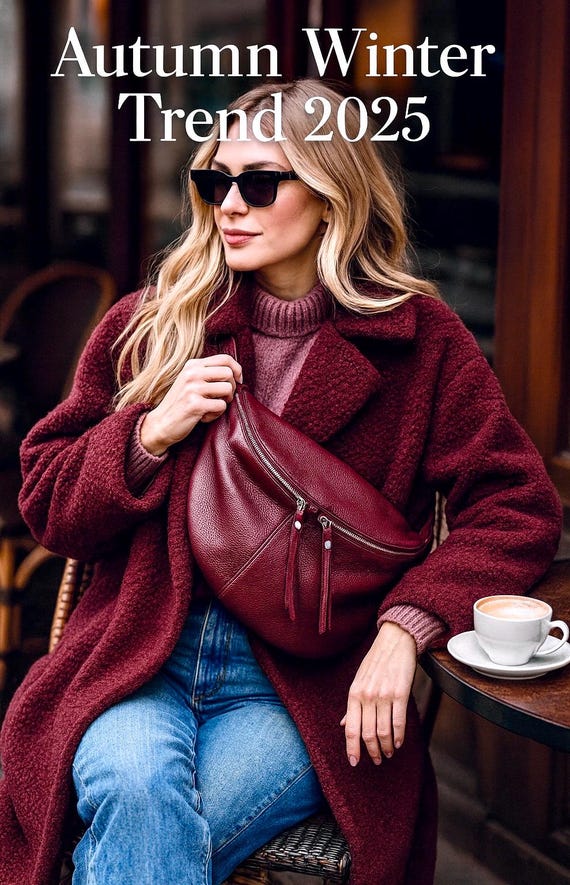 Bauchtasche XXL Extra Große aus italienischem Nappaleder – Crossbody Gürteltasche mit Ledergurt – Geschenk für Damen–Echtleder Umhängetasche