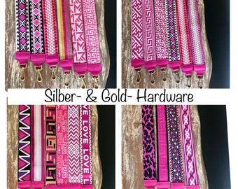 Bag Straps Shoulder Strap Shoulder Strap Wide Shoulder Strap Camera Bag Patterned Glitter Pink Gold Silver Hardware Gifts for Her