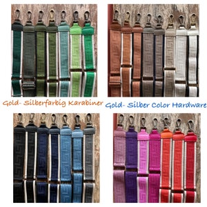 Taschenriemen Taschengurt breiter Gurt Umhängegurt Stoffgurt Bag Strap Retro Wechselgurt Unifarben Randstreifen gold silber Geschenk für Sie