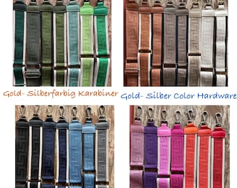 Taschenriemen Taschengurt breiter Gurt Umhängegurt Stoffgurt Bag Strap Retro Wechselgurt Unifarben Randstreifen gold silber Geschenk für Sie