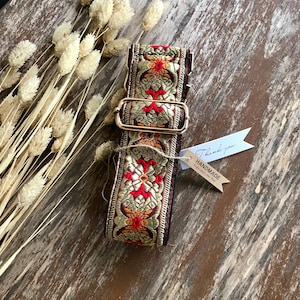 bestickte Taschenriemen Taschengurte Schultergurt im Retro-Vintage-Stil mit goldfarbigen Karabinern Glamous Weihnachtseschenke für Sie