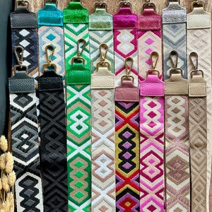 patterned retro bag straps shoulder strap shoulder strap interchangeable strap camera strap silver-gold hardware 4 / 5 cm gift for her