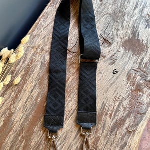 Solid color patterned retro bag straps, shoulder strap, wide shoulder strap 4 cm 5 cm, silver-gold hardware, gift for her image 4