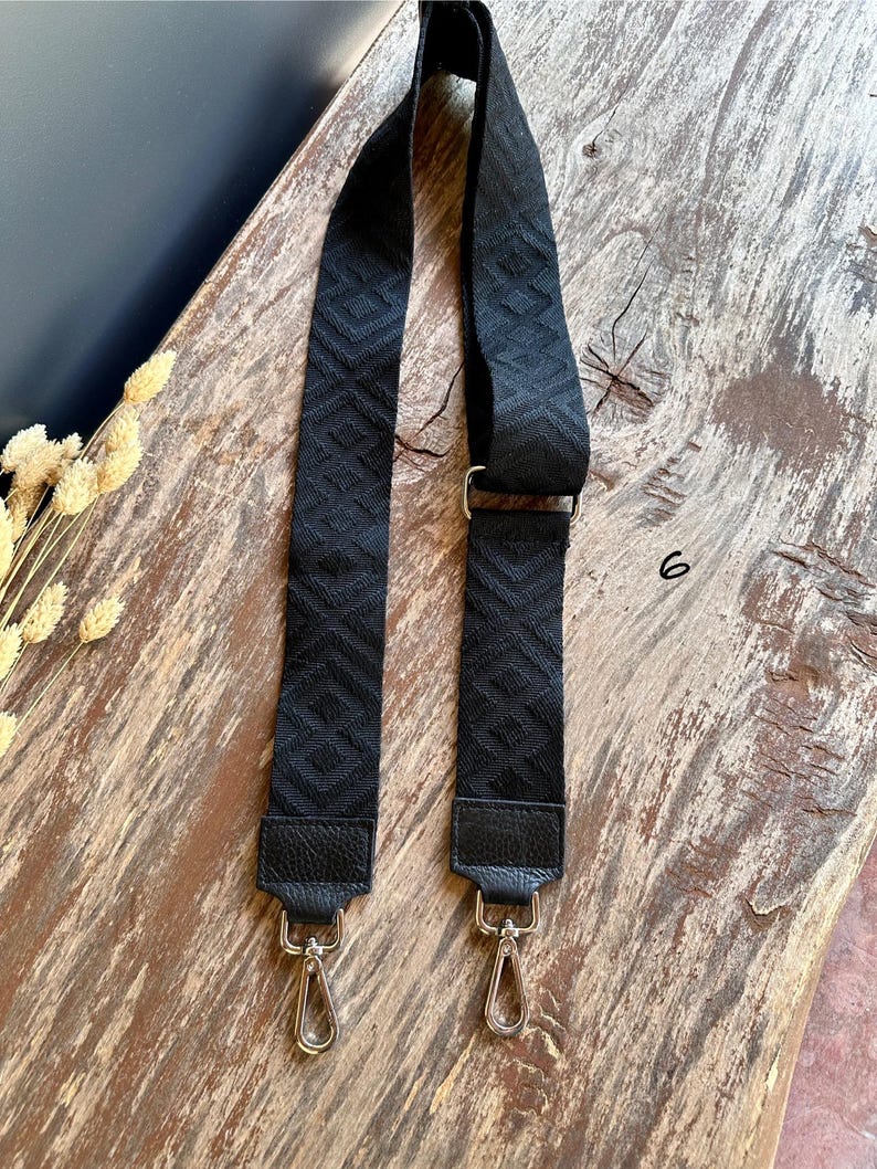 Solid color patterned retro bag straps, shoulder strap, wide shoulder strap 4 cm 5 cm, silver-gold hardware, gift for her image 4