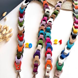 Braided genuine leather shoulder strap for handbag, 108 cm. Elegant and timeless gift for her. image 5