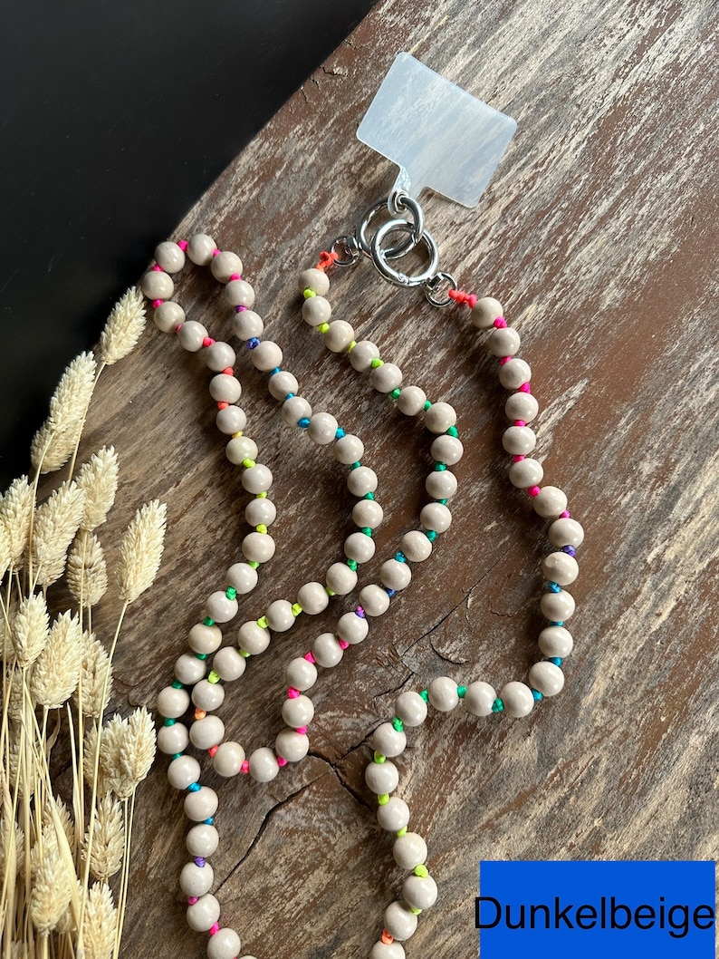 Boho crossbody chaîne de téléphone portable sangle de téléphone portable porte-clés chaîne de perles bandoulière perles en bois avec têtes de Bouddha cadeau pour elle image 6