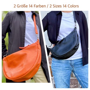 Half Moon Crossbody Tasche XXL/ L LEDERGURT abnehmbar Leder-Bananentasche Halbmond Umhängetasche Maxi Nappaleder LEDERGURT Geschenk für Sie