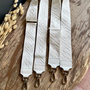 Solid color patterned retro bag straps, shoulder strap, wide shoulder strap 4 cm 5 cm, silver-gold hardware, gift for her image 9