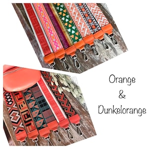 Bag straps shoulder strap bag strap camera straps orange dark orange silver gold hardware retro gift for her