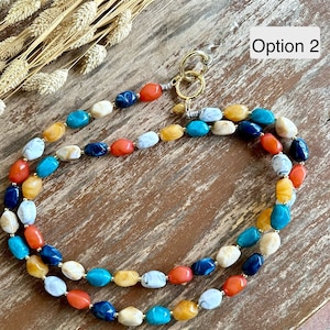 customizable crossbody cell phone chain to hang around your neck polished artificial stone cell phone strap boho style keyring pearl necklace gift for her