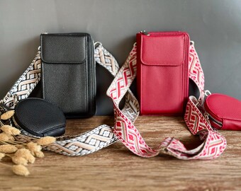 Phone case/cover/shoulder bag/crossbody bag/purse/wallet 2 in 1 vegan leather bag strap gift for her