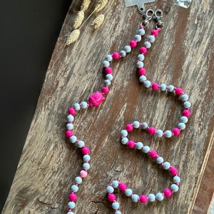 Boho Crossbody Handykette Handyband Schlüsselanhänger Perlenkette Schultergurt Holzperlen mit Buddha-Köpfe Damen Geschenk für Sie Bild 7
