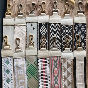 Patterned bag strap shoulder strap wide carrying strap beige with gold-silver hardware - 5 cm wide beige gift for her