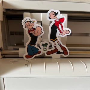 Popeye and Olive Oyl /Popeye Sticker -Click to choose size options laminated/weatherproof/water resistant.