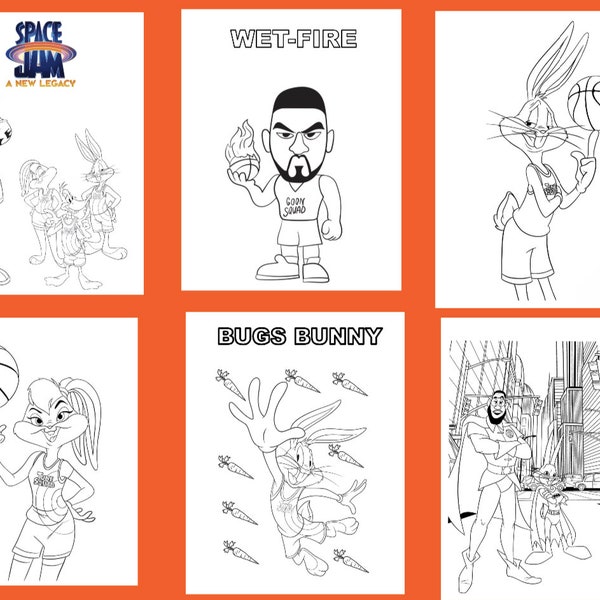 Space Jam 2 New legacy Coloring and Activity Sheets 32 Pages, Digital downloads,Instant download PDF,Printable.