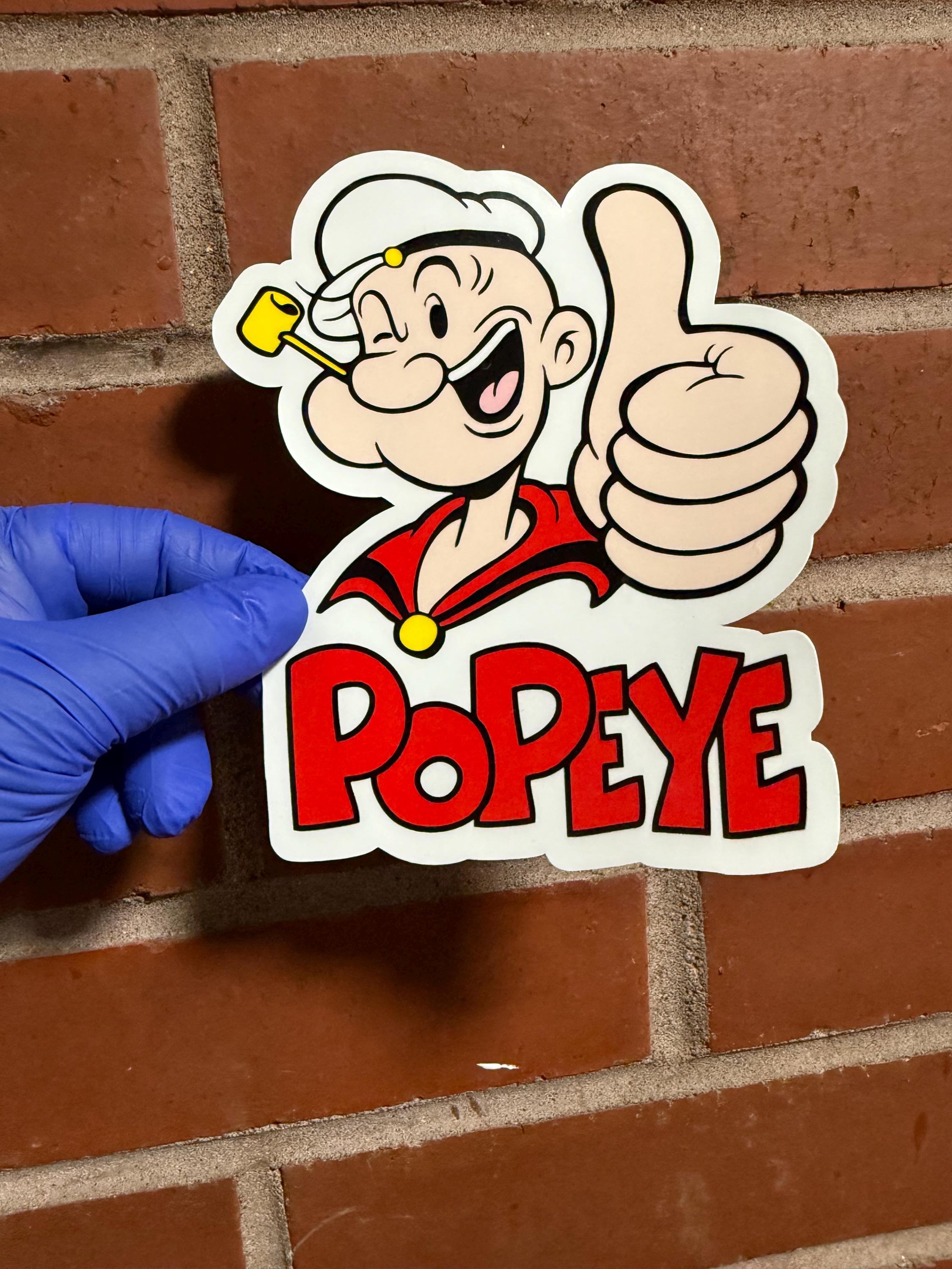 Popeye Sticker -click to Choose Size Options Laminated