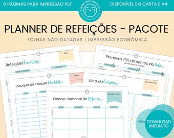 Planner Semanal de Refeições - Pacote