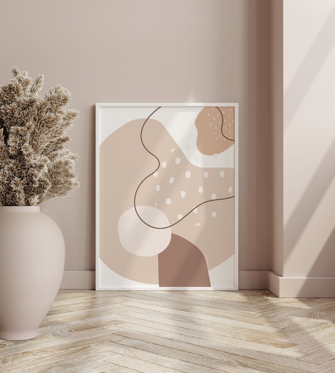 Abstract Neutral Printable, Boho Wall Art, Minimalist Art Print, Boho ...