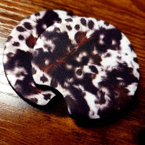 Cowprint neoprene car coasters accessories