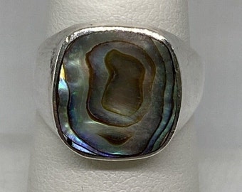 Sterling silver ring with Abalone shell size 7.75