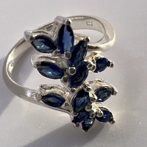 925 Sterling silver & Sapphire ring size 6