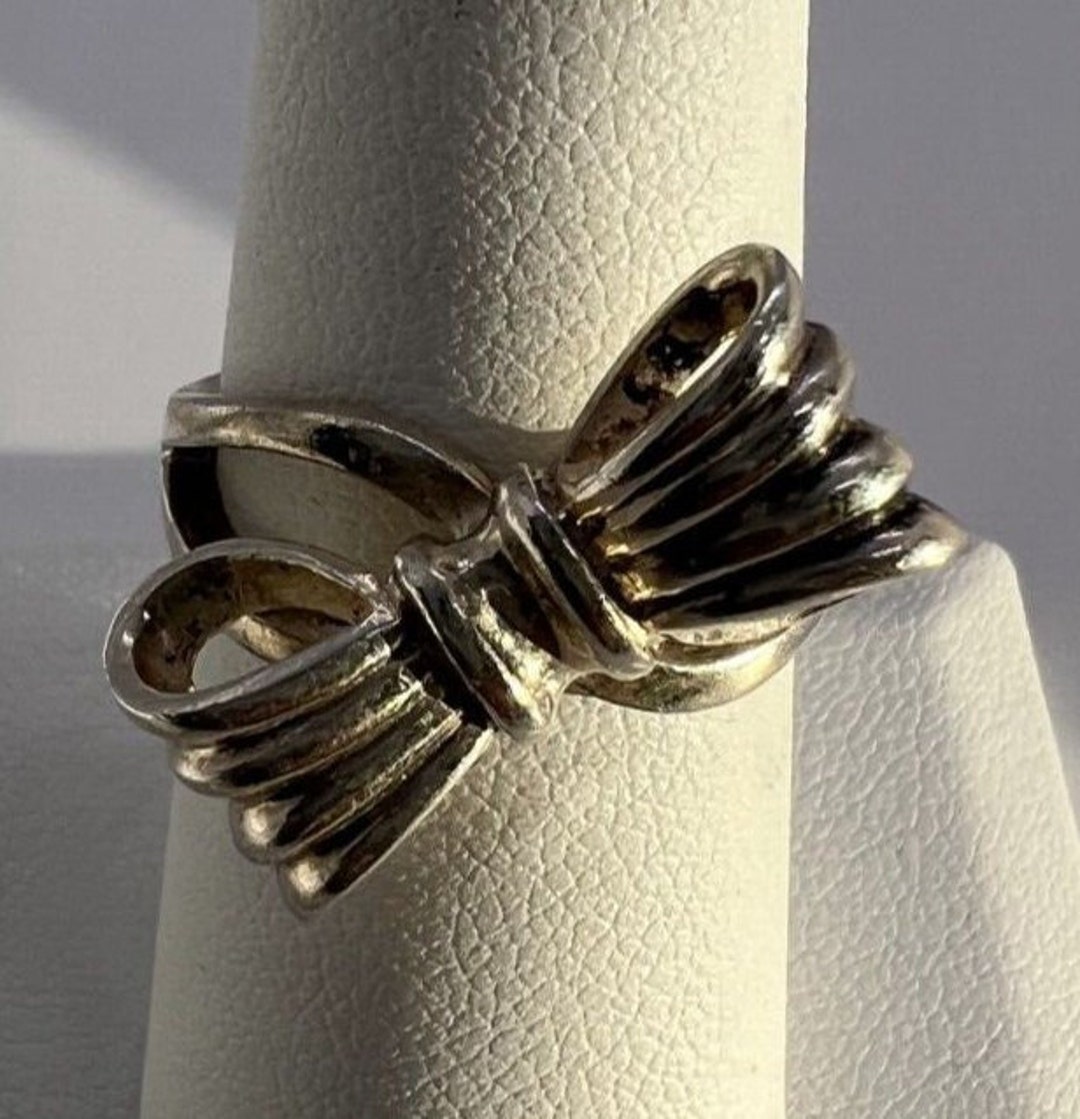 925 Sterling Silver With Bow Ring Size 7 - Etsy