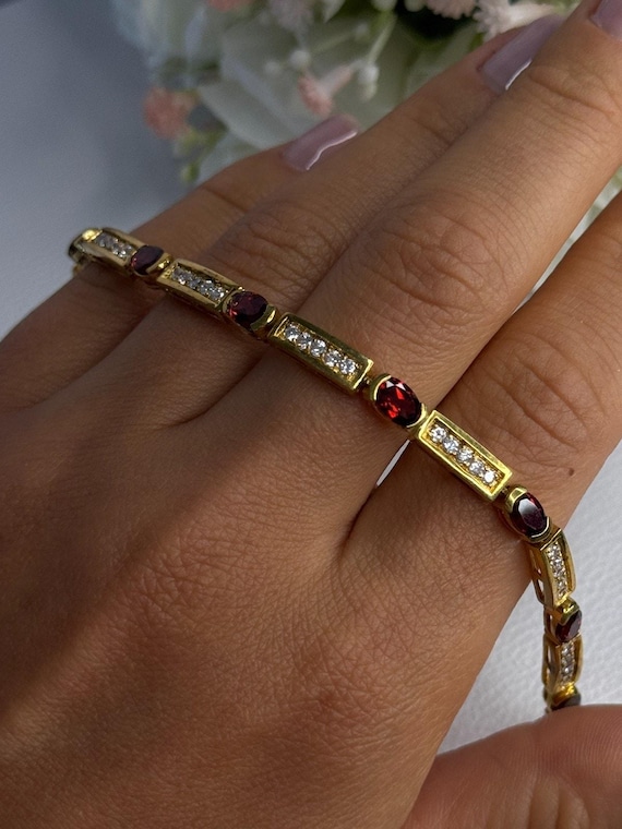 Bracelet Ancien En Argent Sterling 925 Et Vermeil Or Rose – Marque LC&Co, Occasion