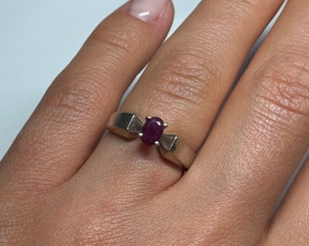 Anillo Plata de Ley 925 Rubí talla 6