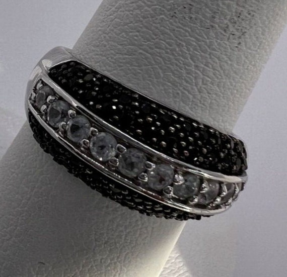 Anillo De Eternidad De Espinela Negra Certificada Para Mujer, Calidad AAA, Anillo De Aniversario De Espinela Natural (ideal Para Regalo), Oro Amarillo De 14 Quilates, Tamaño: US 9.50