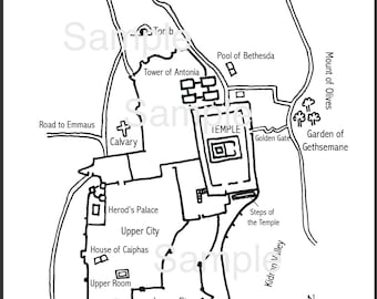 Map of Jerusalem at the Time of Jesus | CGS | Homeschool | Christian