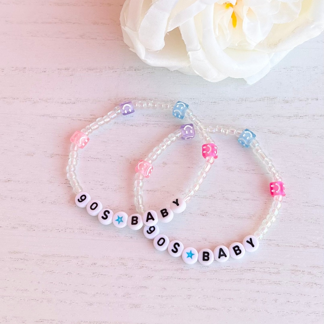90's Baby Seed Bead Bracelet Boyband Inspired Beaded Bracelet Womens
