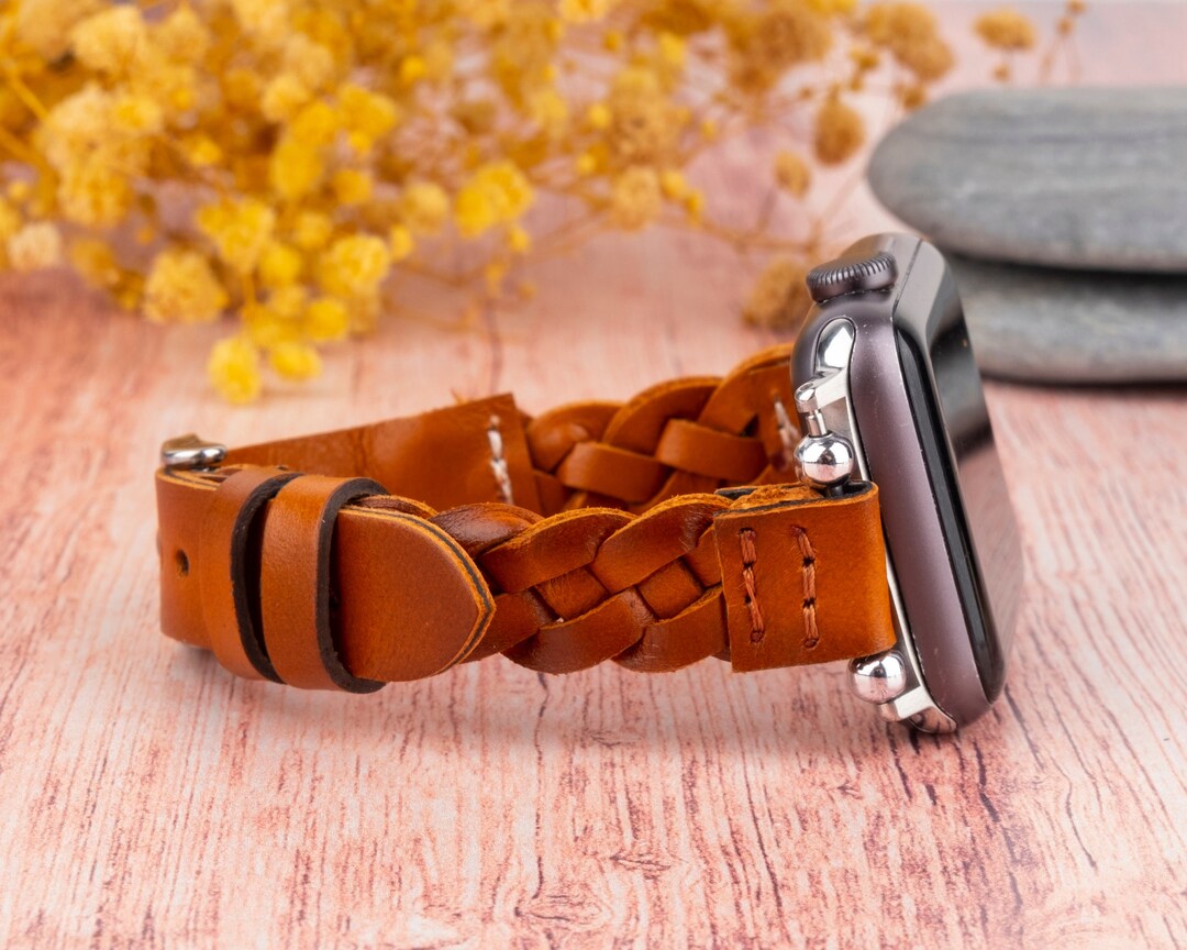 Brown Braided Bracelet Apple Watch Band Interlaced Apple Etsy