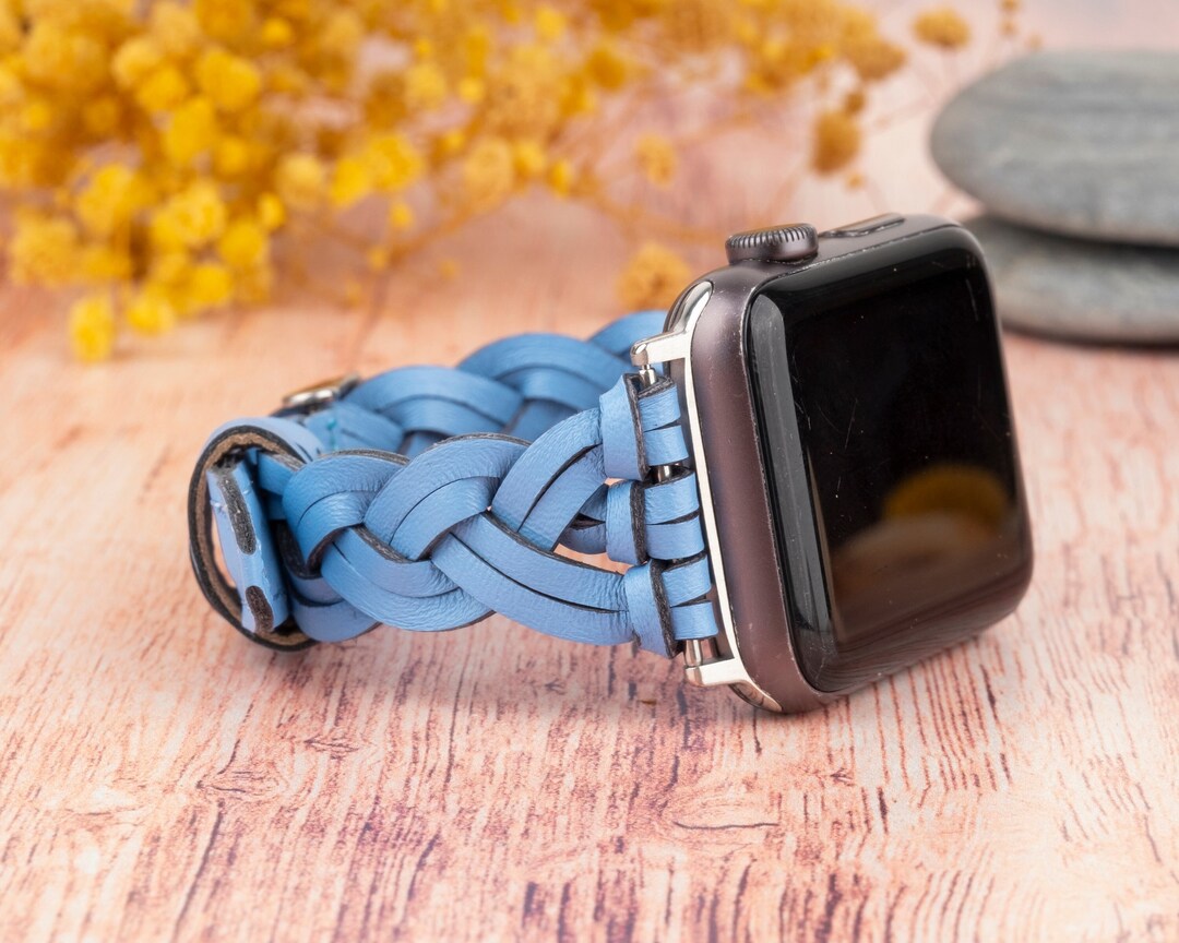 Leather Braided Apple Watch Band for Iwatch Ultra Etsy