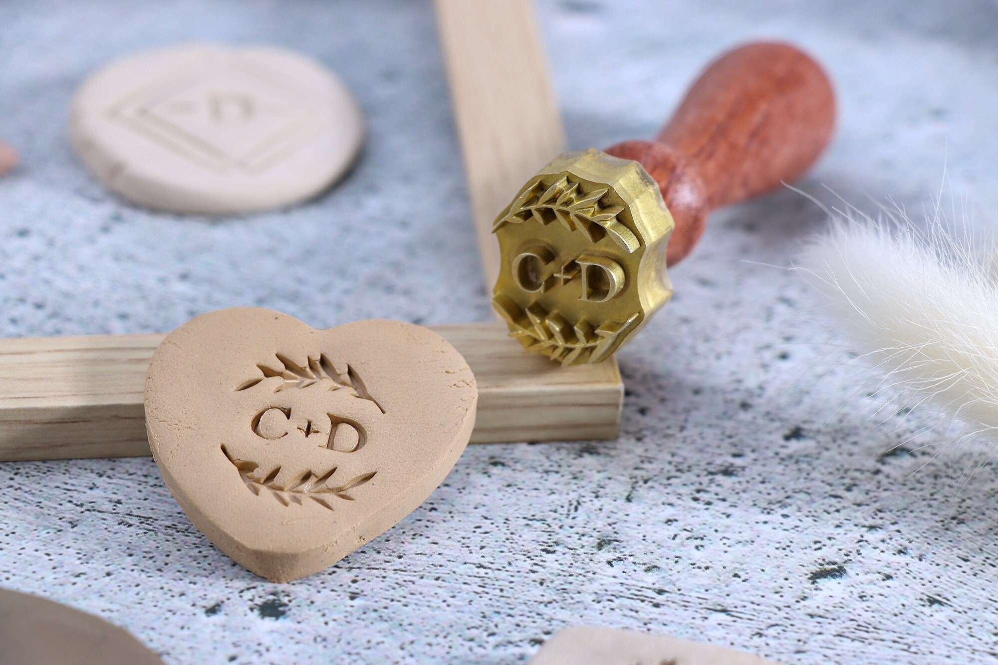 Custom Initials Clay Stamp, Custom Monogram Pottery Stamp, Personalizable  Stamp for Pottery, Pottery Custom Stamp 1231130320 