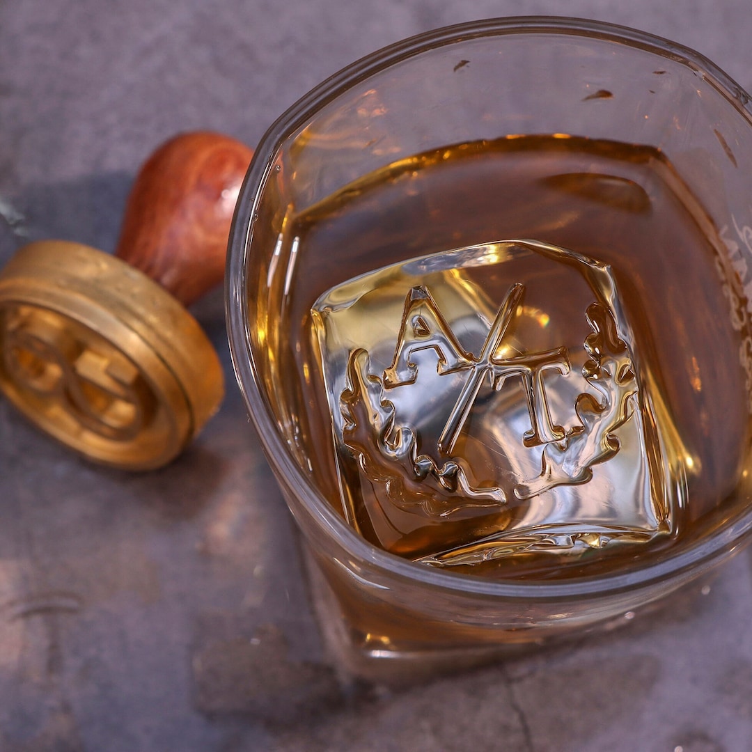 Custom Initial Ice Cube Stamp, Brass Stamp for Ice Cubes, Personalize Ice Brand Stamp, Ice Stamp
