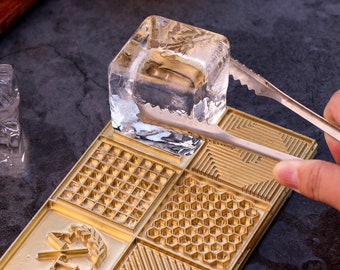 Custom Ice Cube Tray, Brass Stamp for Ice Cubes, Personalized Bar Logo Ice Cube Plate, Make Your Unique Ice Stamp