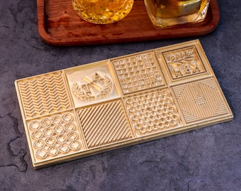 Ice Cube Plate Custom, Whiskey Cocktail Ice Tray, Brass Stamp for Ice Cube, Custom Business Stamp, Gift for Bartender