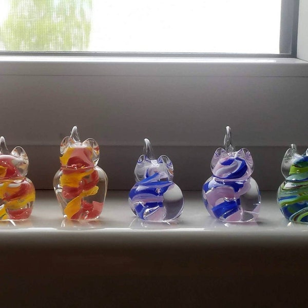 Hand Blown Glass Kittens - From Glassblowing Studio