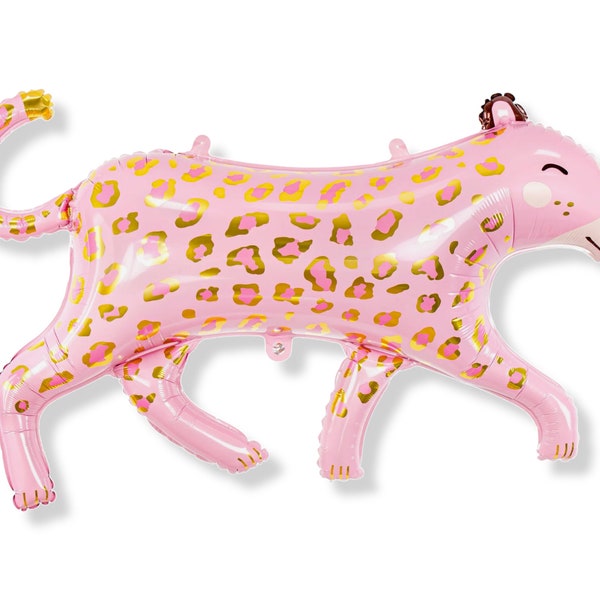 Pink Cheetah 46" Balloon, Safari Birthday Party, Pink Leopard Balloon, Safari Party, Jungle Cheetah, Tarzan, Birthday Balloon, Kids Birthday