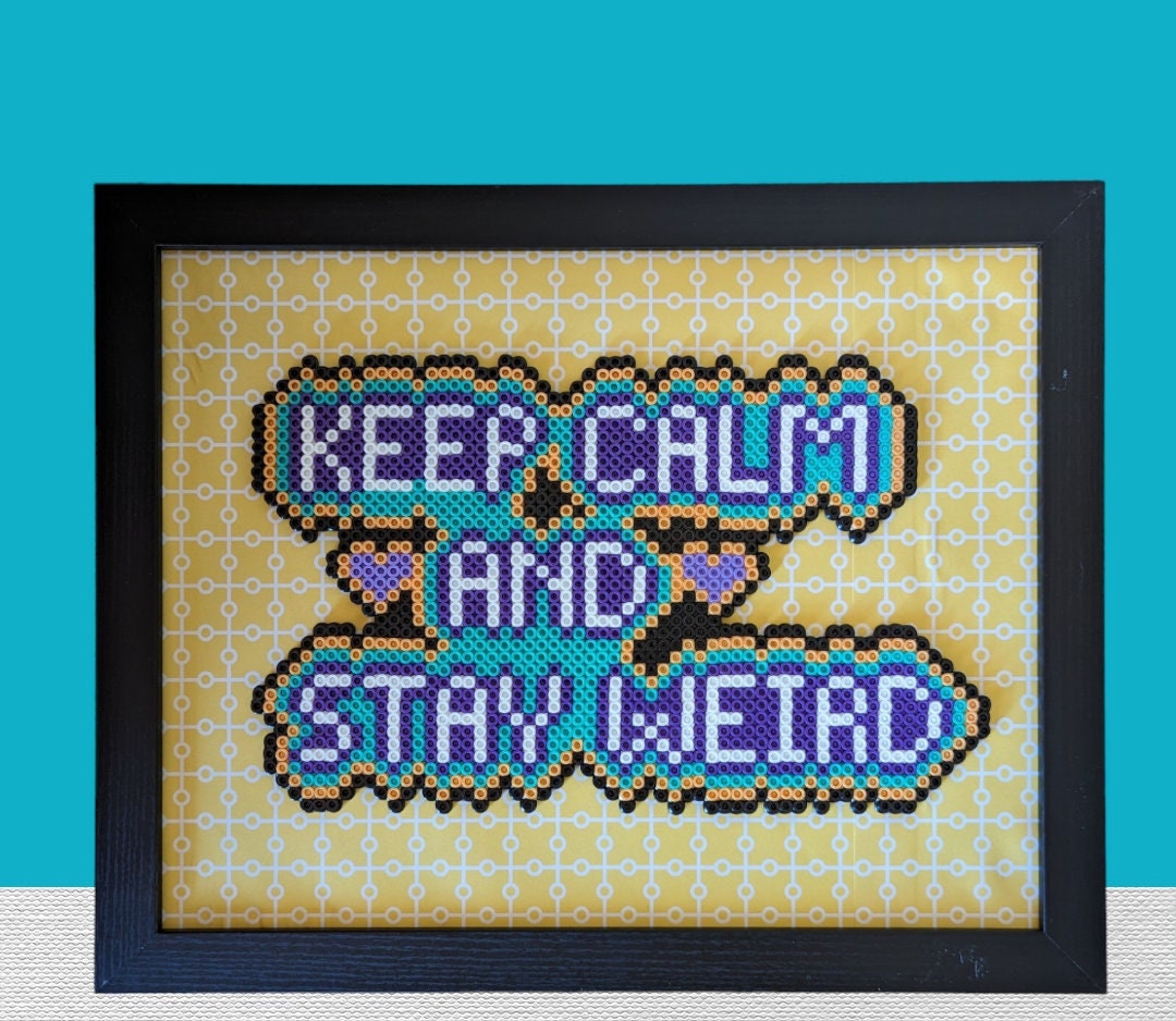 Stay Weird Perler Bead Hanging Wall Piece Etsy