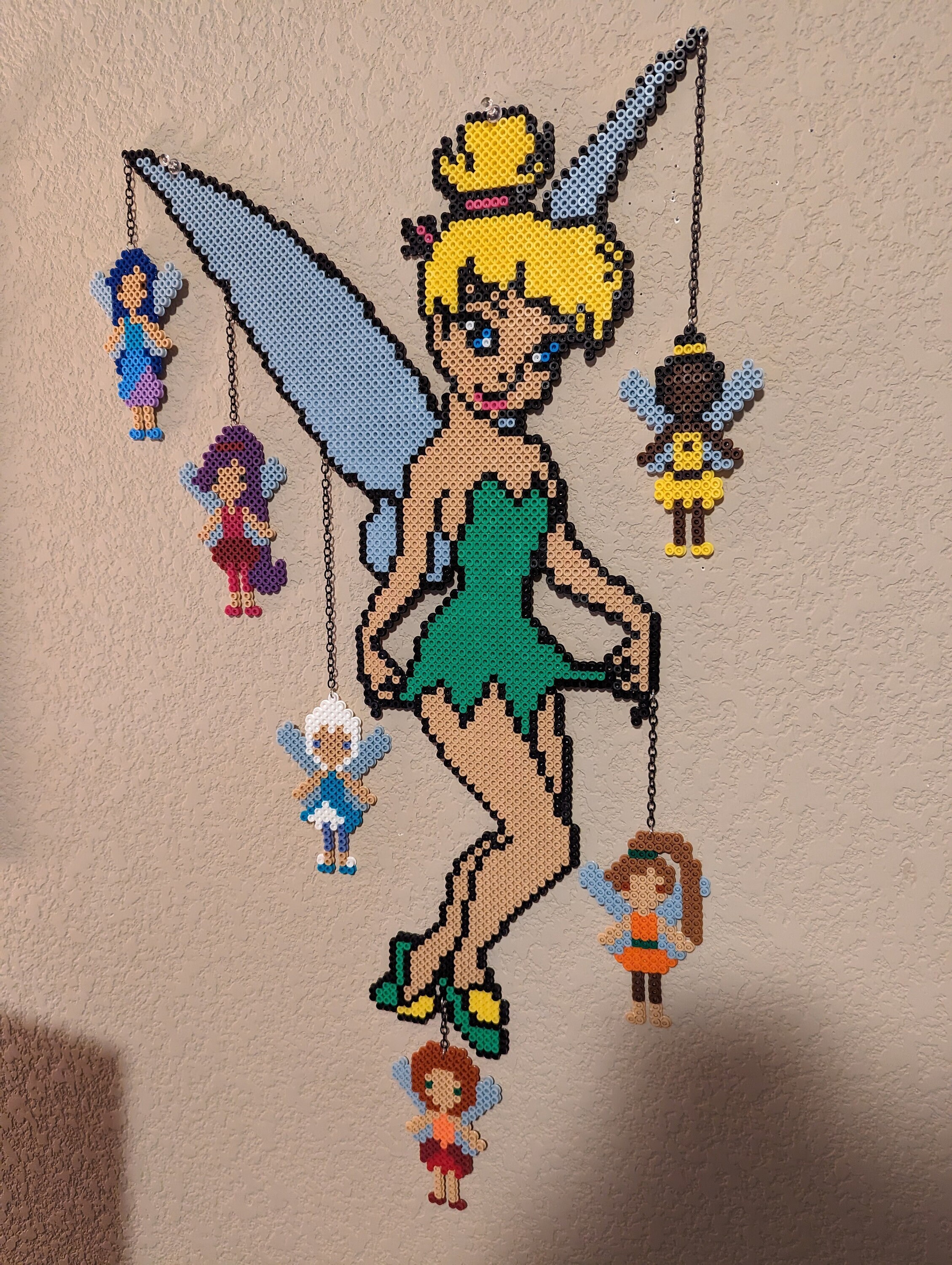  Perler Pixel Bead Art - TINKER BELL Tinkerbell fairy Disney magnet  handmade