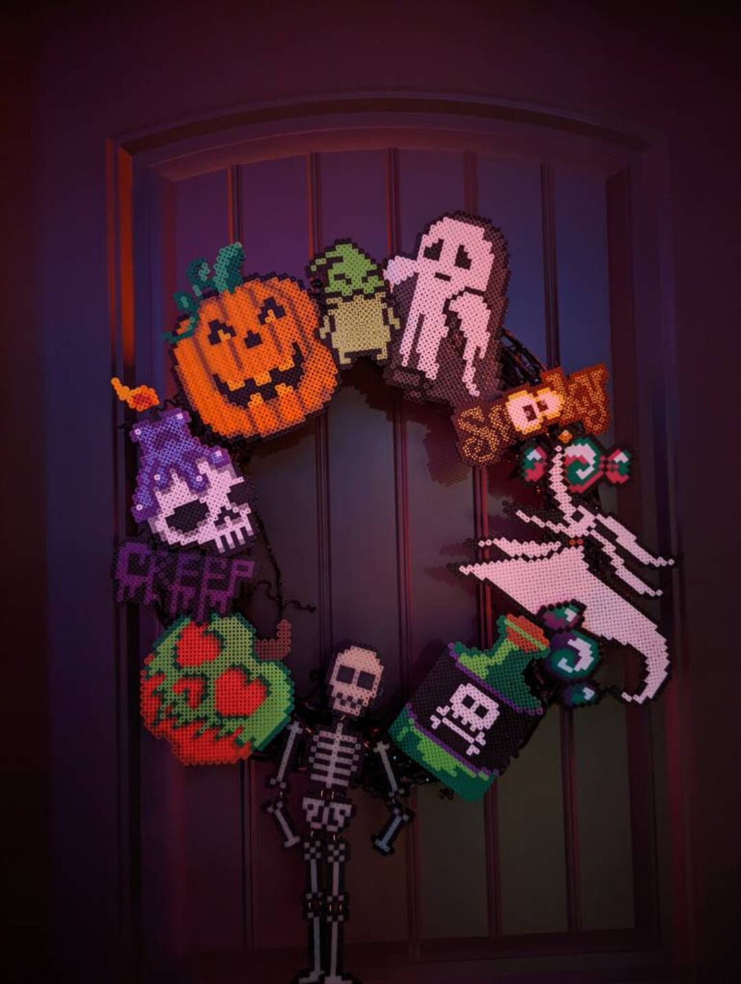 Halloween Perler Bead Wreath Etsy