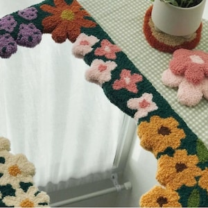 Punch Needle Tufting Spring Floral Mirror / Beginner Kit with Yarn All Materials Included 画像 3