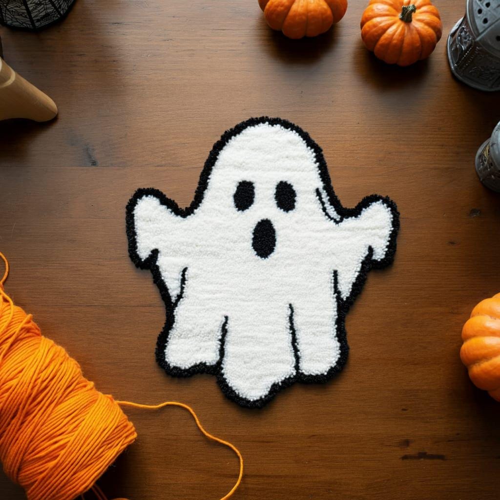 Halloween Ghost Spooky Punch Needle Rug Kit | Spooky Home Decoration ...