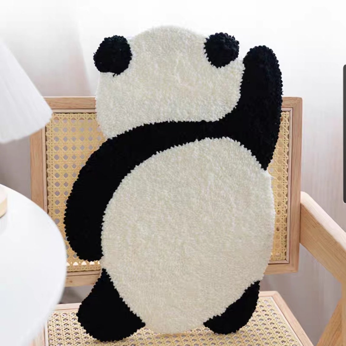 Panda Rug Tufting Tufted Punch Needle Panda Rug/beginner Punch Needle Kit With Yarn/all ...