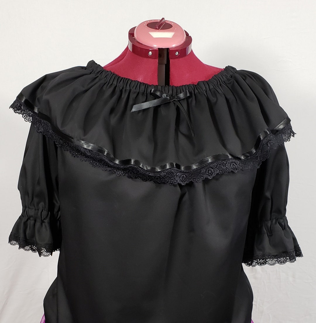 New, Women's Black Square Dance Blouse Medium Etsy Canada