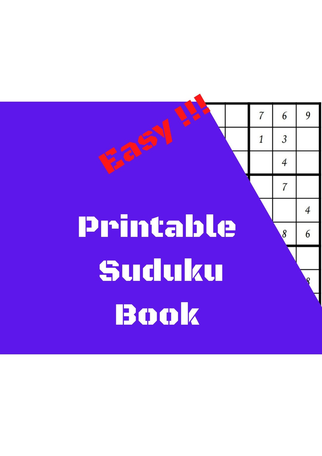 Printable Suduku Book Easy Etsy
