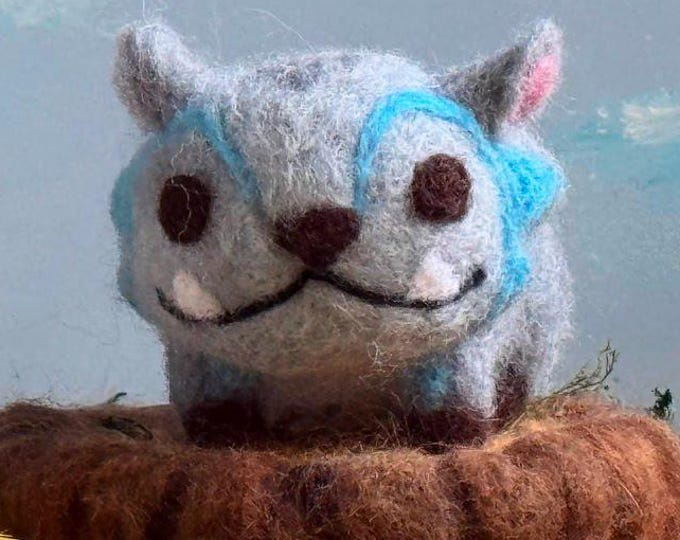 Palia Needle Felted Azure Chapaa Figurine: Gamer Gift